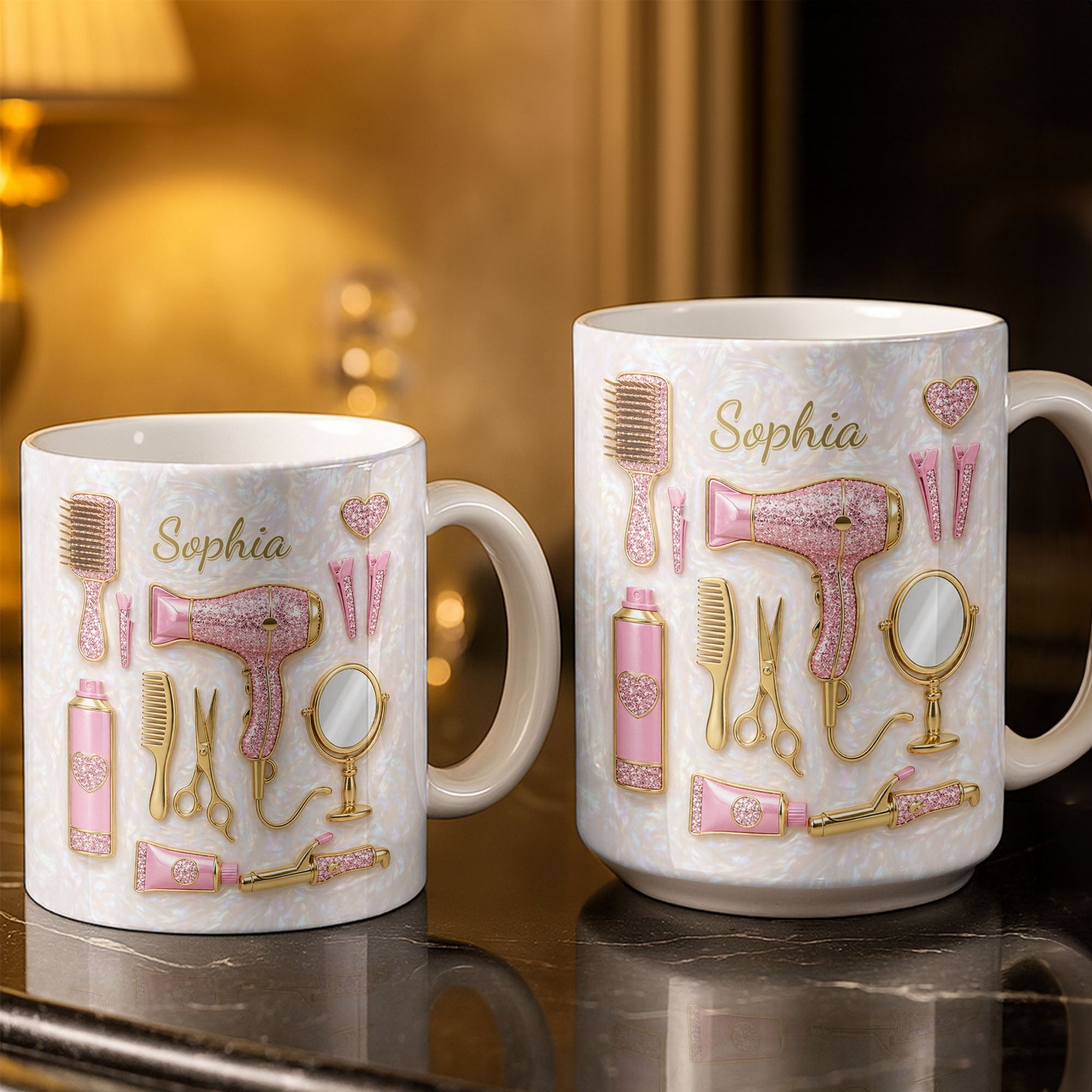 Personalized Hair Stylist Coffee Mug Custom Gift for Her Edge-to-edge Mug GradoCreations