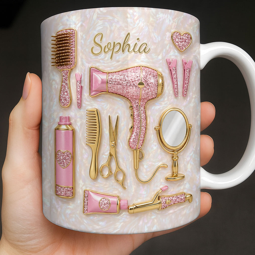 Personalized Hair Stylist Coffee Mug Custom Gift for Her Edge-to-edge Mug GradoCreations