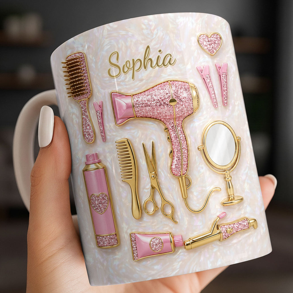 Personalized Hair Stylist Coffee Mug Custom Gift for Her Edge-to-edge Mug GradoCreations