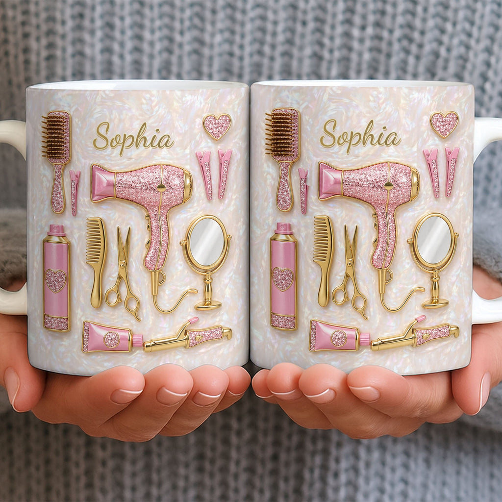 Personalized Hair Stylist Coffee Mug Custom Gift for Her Edge-to-edge Mug GradoCreations