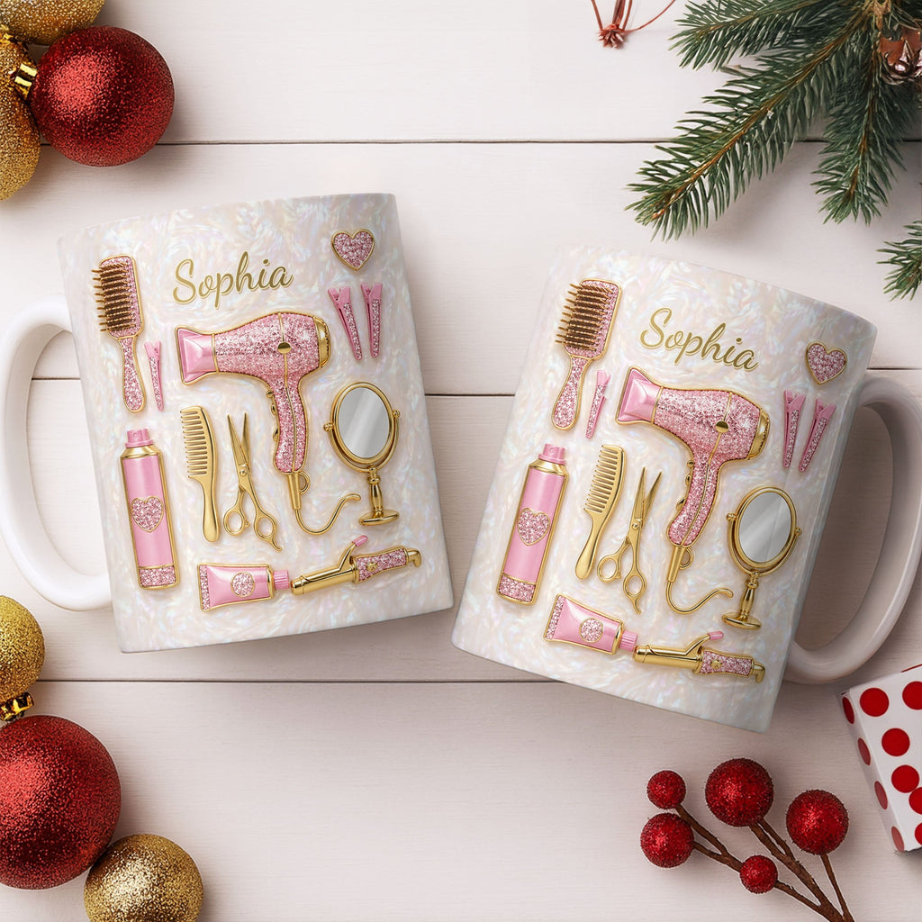 Personalized Hair Stylist Coffee Mug Custom Gift for Her Edge-to-edge Mug GradoCreations