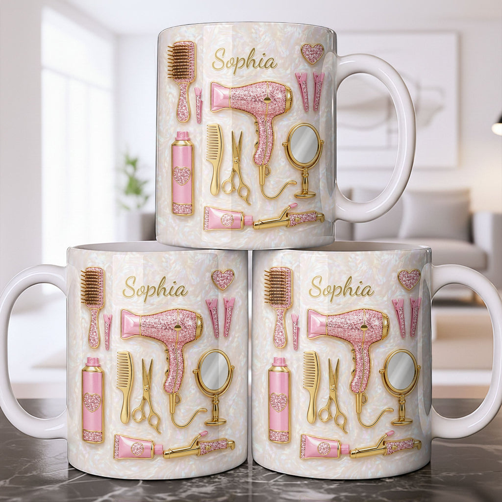 Personalized Hair Stylist Coffee Mug Custom Gift for Her Edge-to-edge Mug GradoCreations