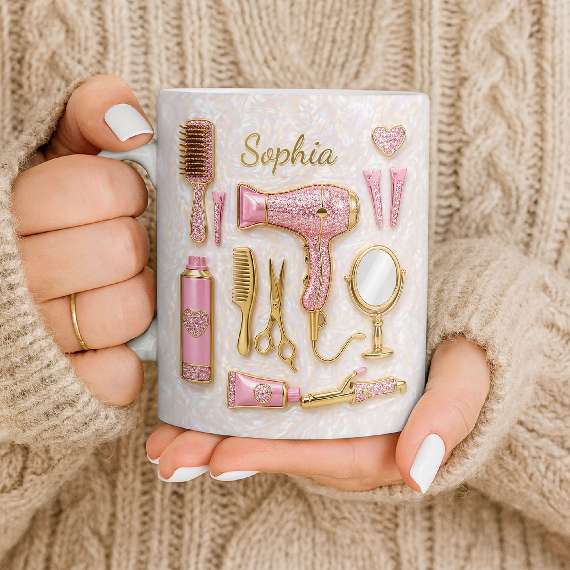 Personalized Hair Stylist Coffee Mug Custom Gift for Her Edge-to-edge Mug GradoCreations