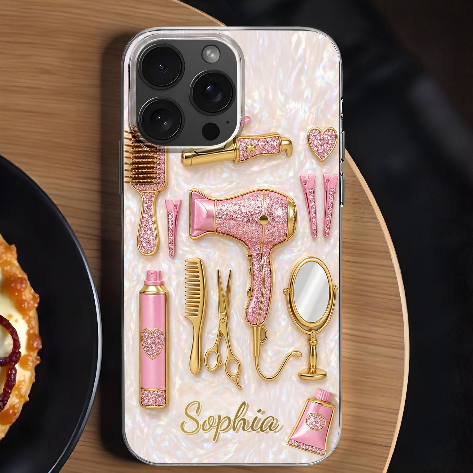 Personalized Clear Phone Case for Hairstylists with Custom Name Gift Clear Phone Case GradoCreations