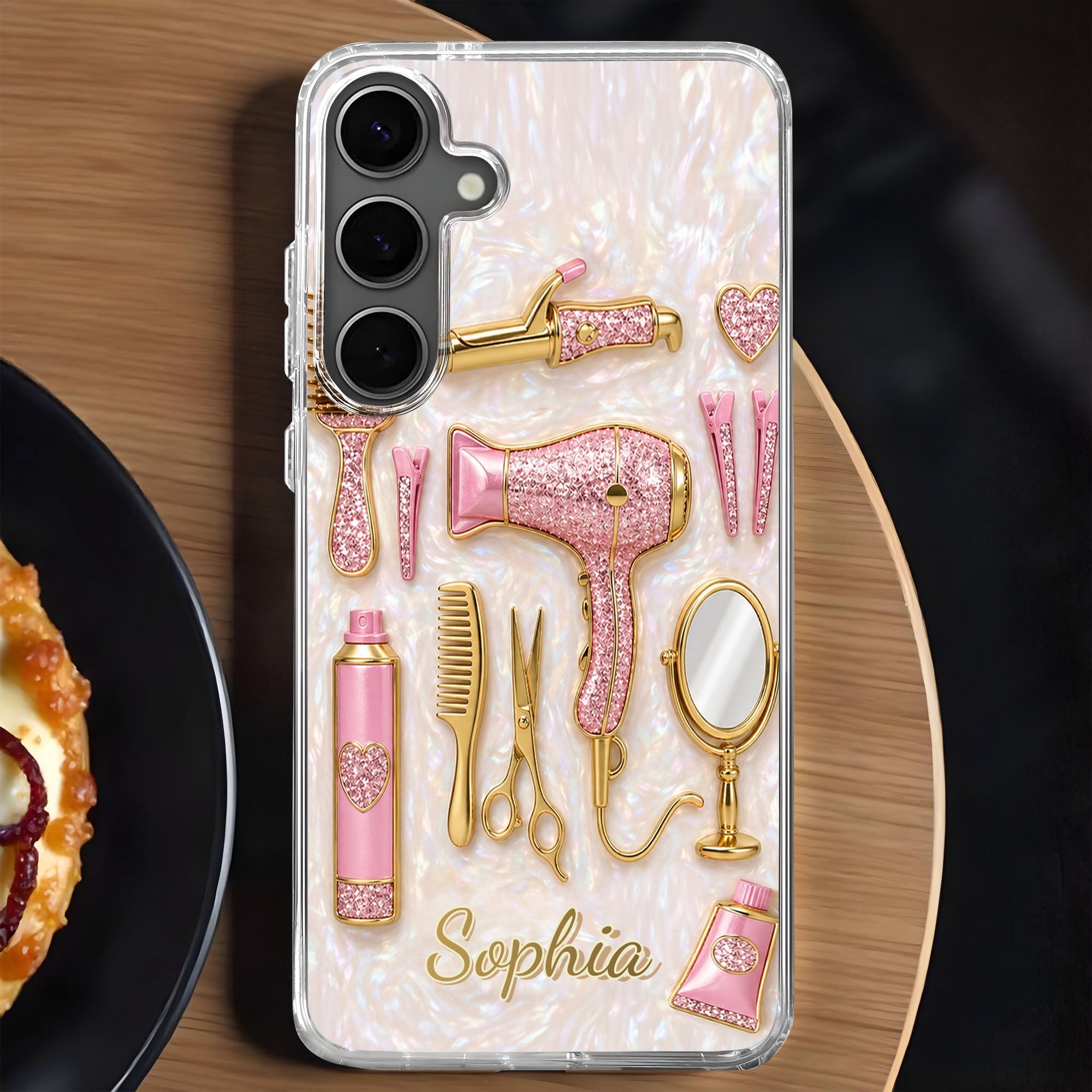 Personalized Clear Phone Case for Hairstylists with Custom Name Gift Clear Phone Case GradoCreations