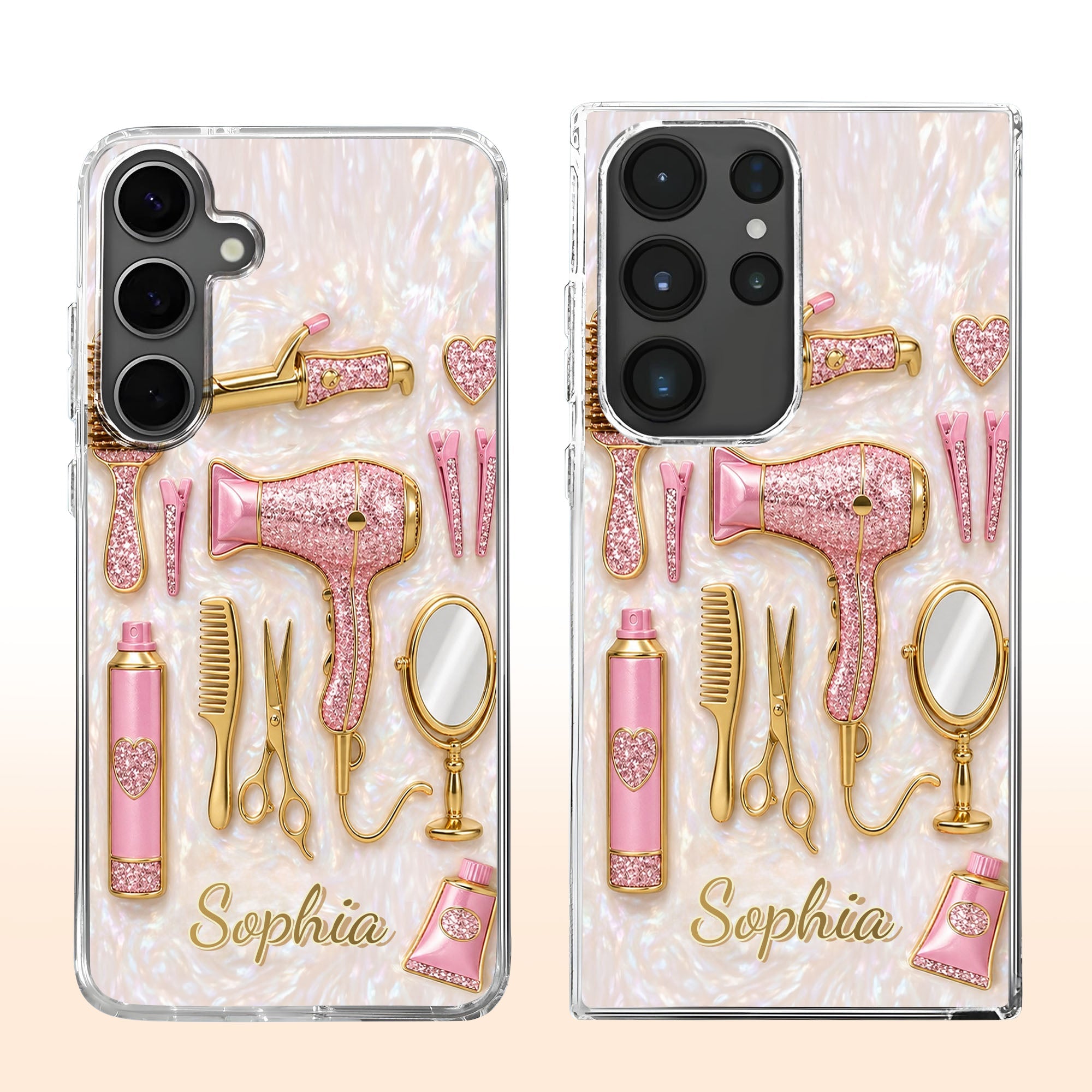 Personalized Clear Phone Case for Hairstylists with Custom Name Gift Clear Phone Case GradoCreations