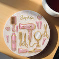 Personalized Ceramic Coaster Custom Name Gift for Hairstylist Ceramic Coaster GradoCreations
