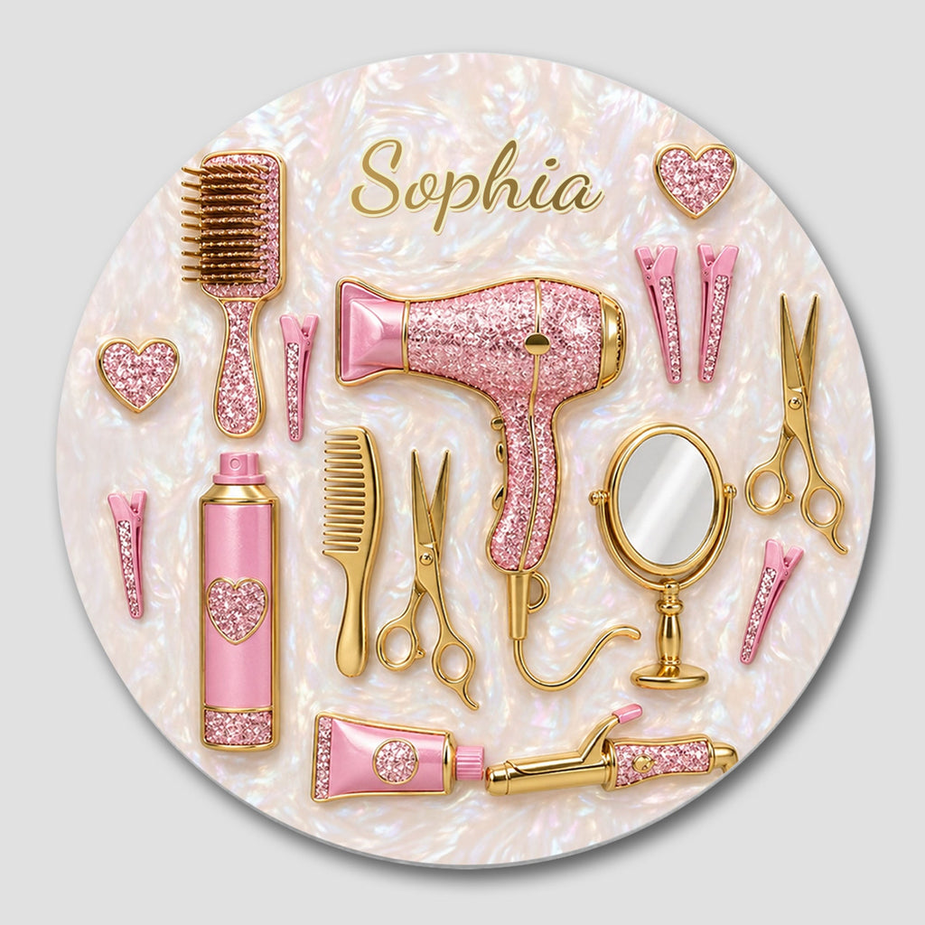 Personalized Ceramic Coaster Custom Name Gift for Hairstylist Ceramic Coaster GradoCreations