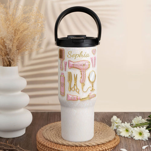 Personalized 30oz Stainless Steel Tumbler Gift for Hairstylist Tumbler With Handle GradoCreations