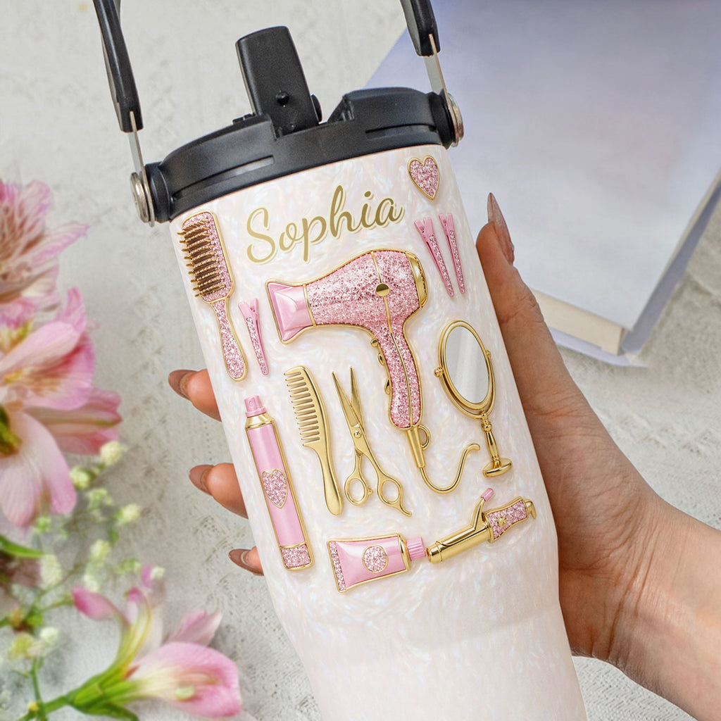 Personalized 30oz Stainless Steel Tumbler Gift for Hairstylist Tumbler With Handle GradoCreations