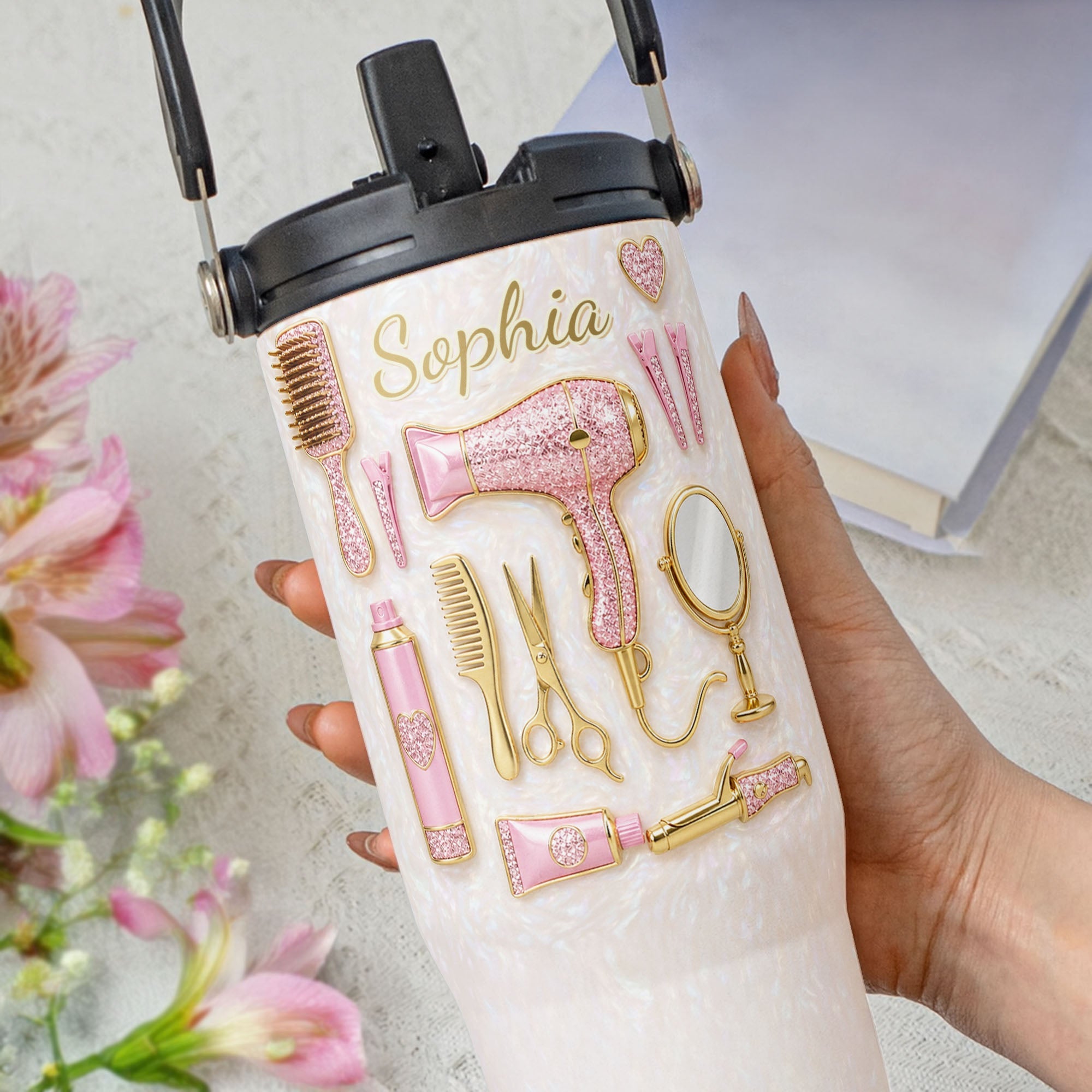 Personalized 30oz Stainless Steel Tumbler Gift for Hairstylist Tumbler With Handle GradoCreations