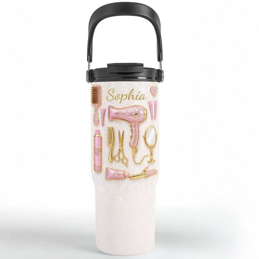 Personalized 30oz Stainless Steel Tumbler Gift for Hairstylist Tumbler With Handle GradoCreations