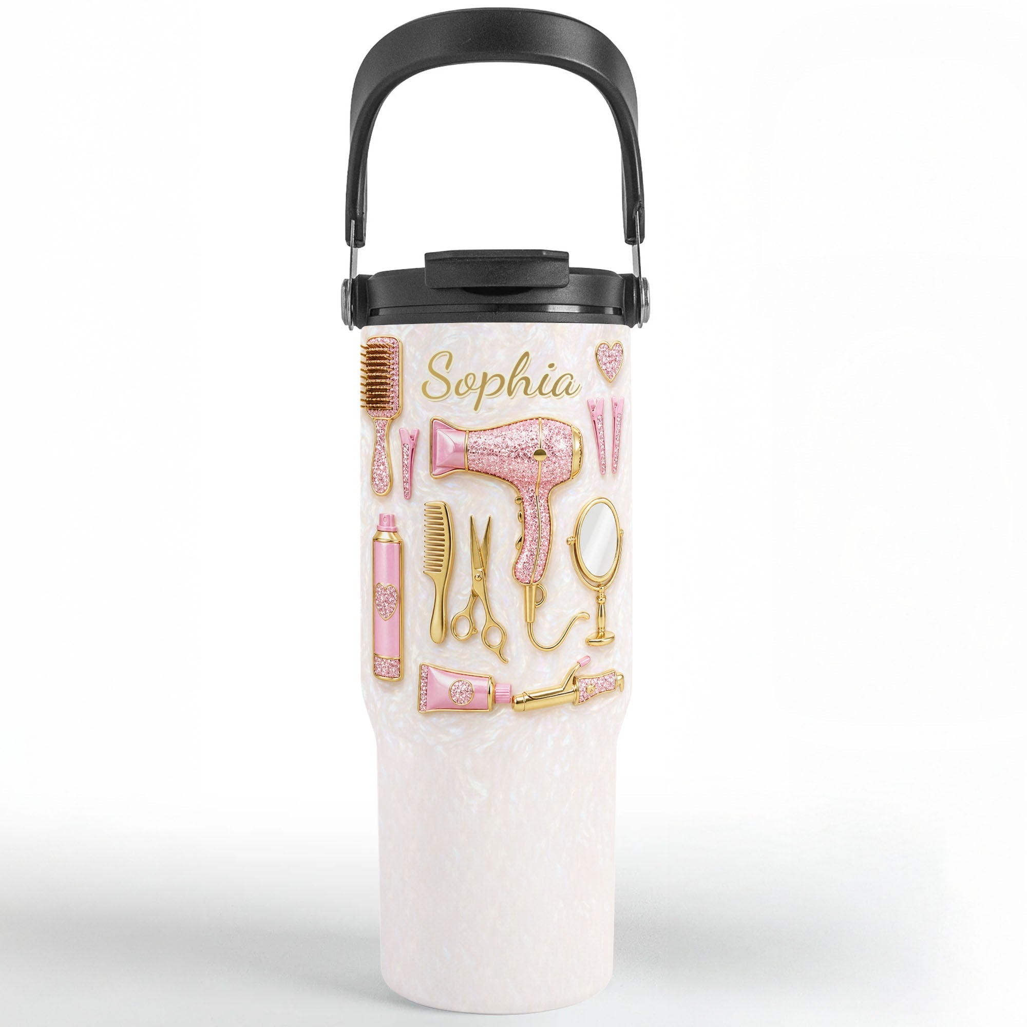 Personalized 30oz Stainless Steel Tumbler Gift for Hairstylist Tumbler With Handle GradoCreations