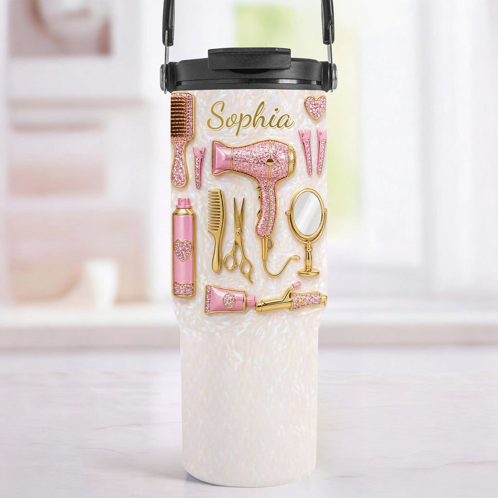 Personalized 30oz Stainless Steel Tumbler Gift for Hairstylist Tumbler With Handle GradoCreations