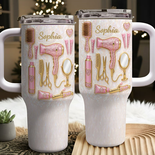 Personalized 40oz Tumbler Custom Name Gift for Hairstylist 40oz Tumbler GradoCreations