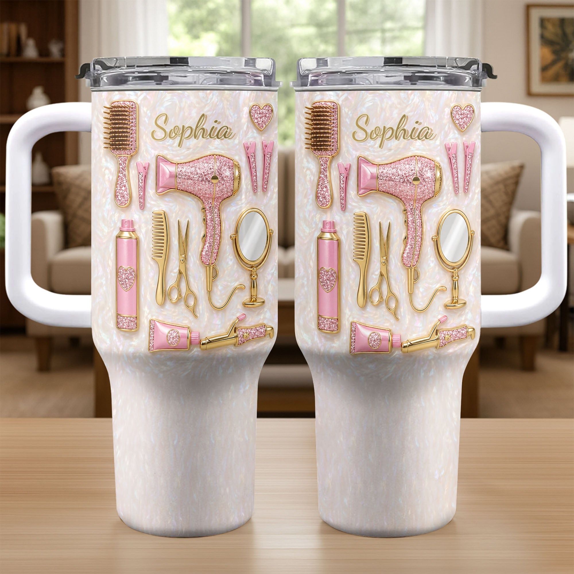 Personalized 40oz Tumbler Custom Name Gift for Hairstylist 40oz Tumbler GradoCreations
