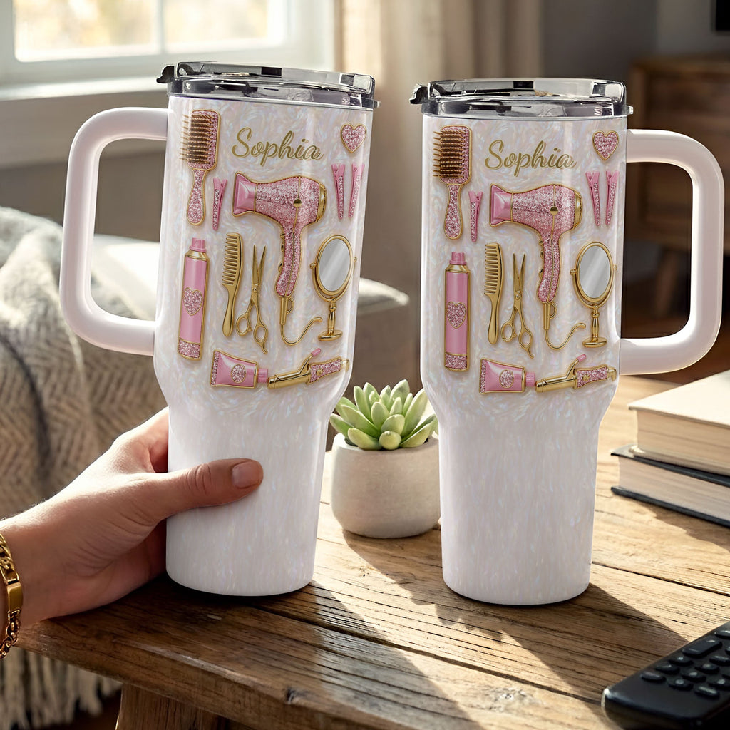 Personalized 40oz Tumbler Custom Name Gift for Hairstylist 40oz Tumbler GradoCreations