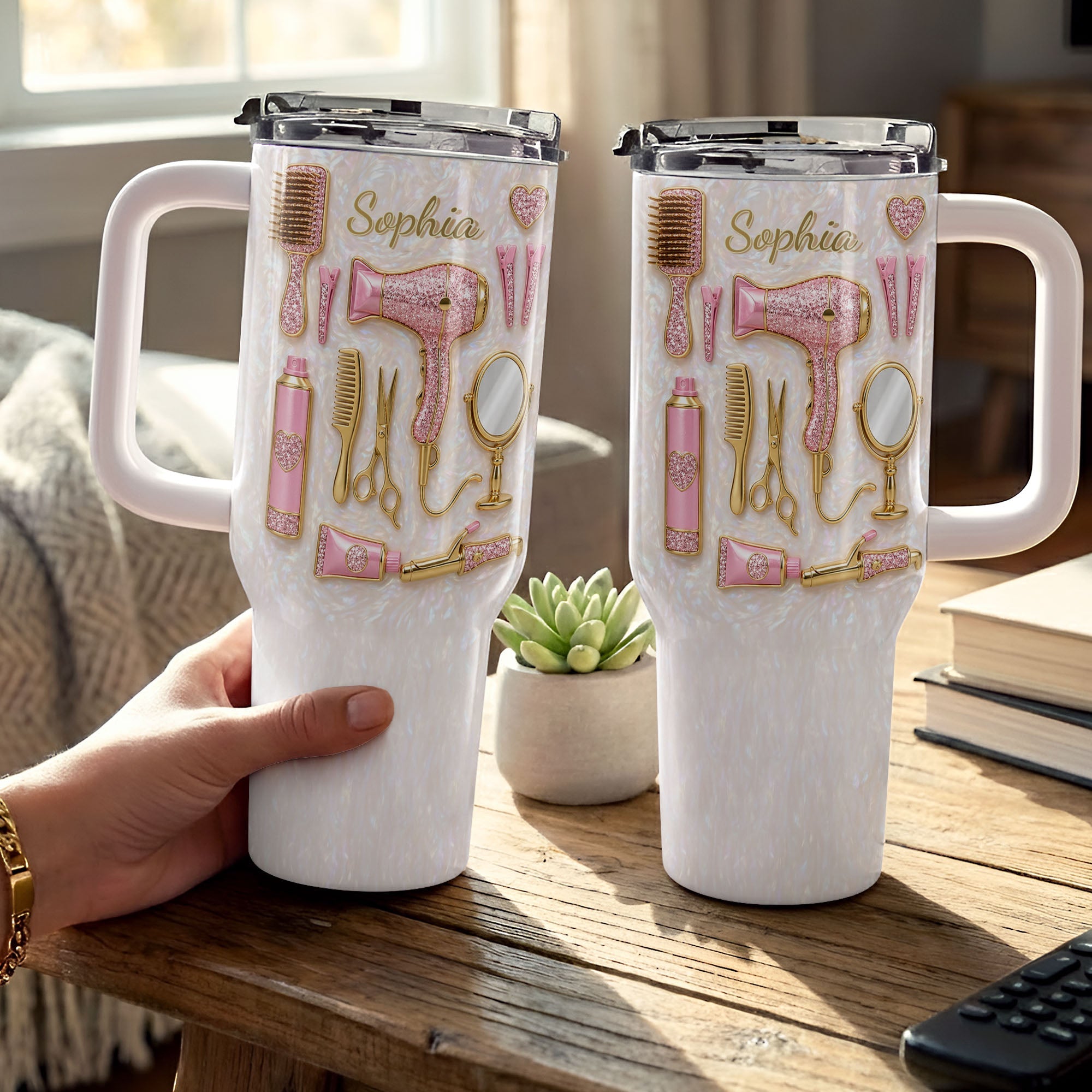Personalized 40oz Tumbler Custom Name Gift for Hairstylist 40oz Tumbler GradoCreations