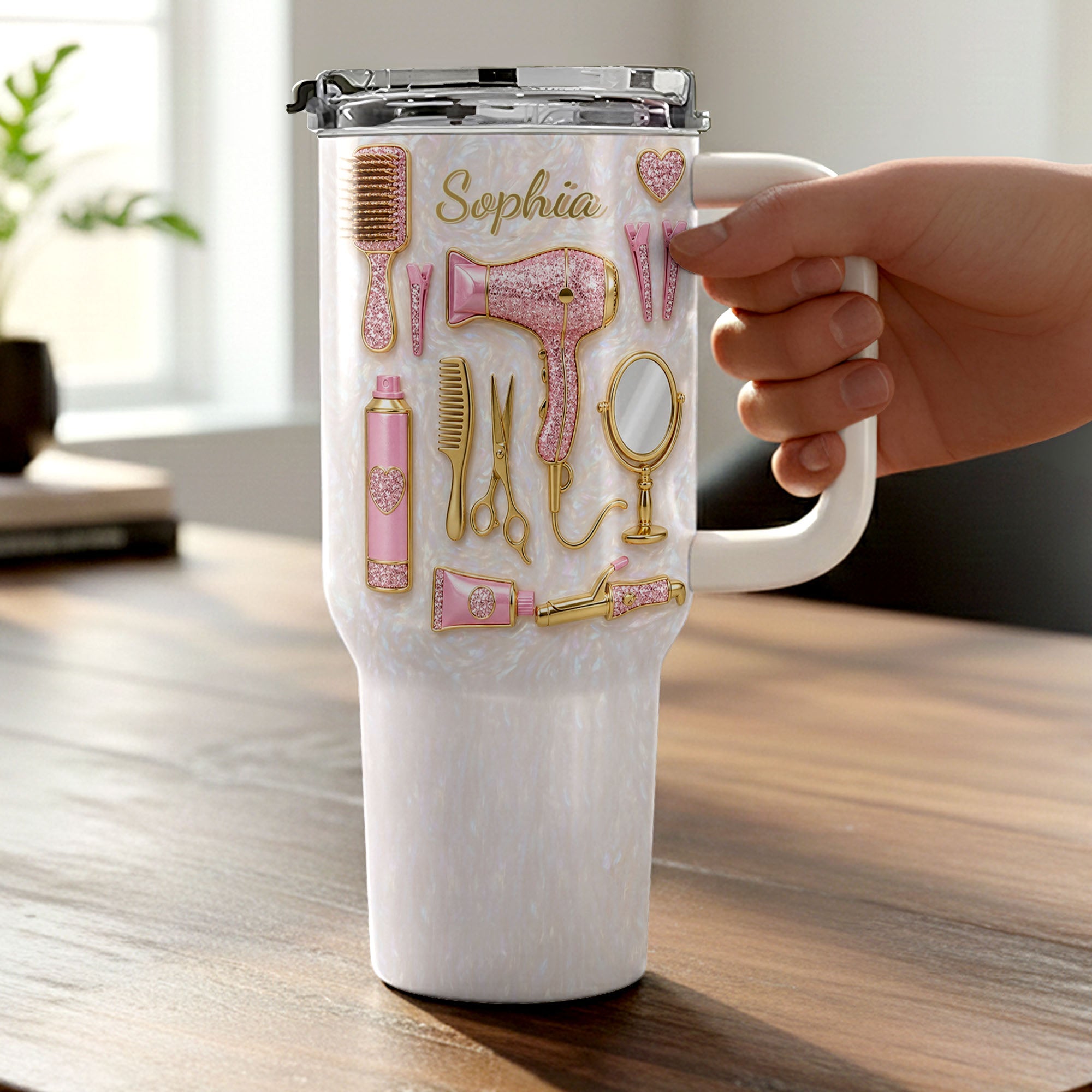 Personalized 40oz Tumbler Custom Name Gift for Hairstylist 40oz Tumbler GradoCreations