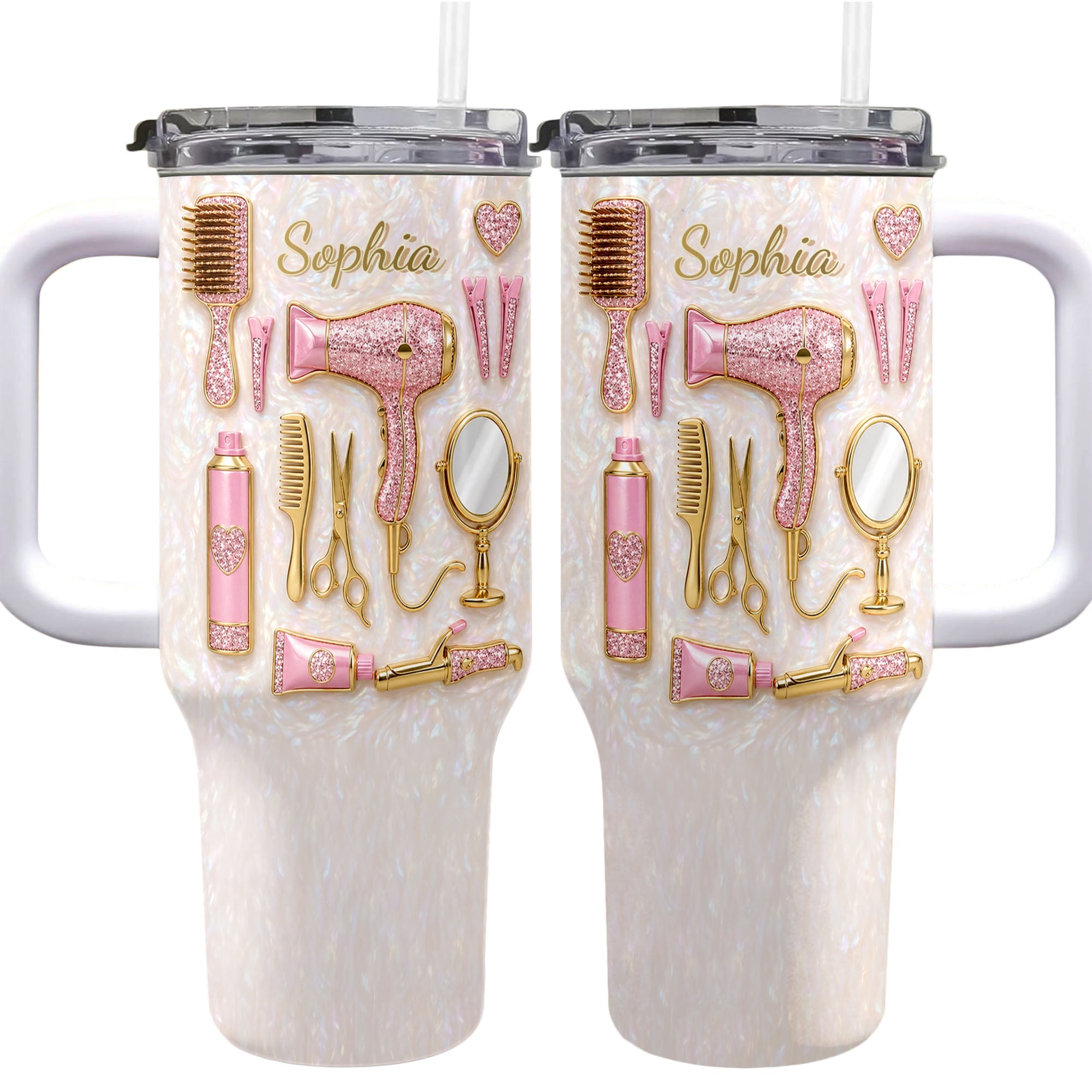 Personalized 40oz Tumbler Custom Name Gift for Hairstylist 40oz Tumbler GradoCreations