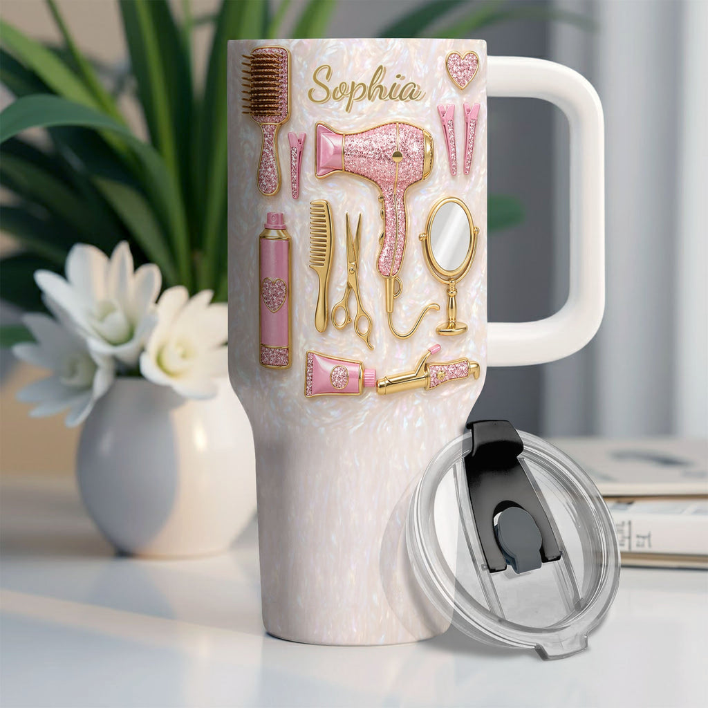Personalized 40oz Tumbler Custom Name Gift for Hairstylist 40oz Tumbler GradoCreations