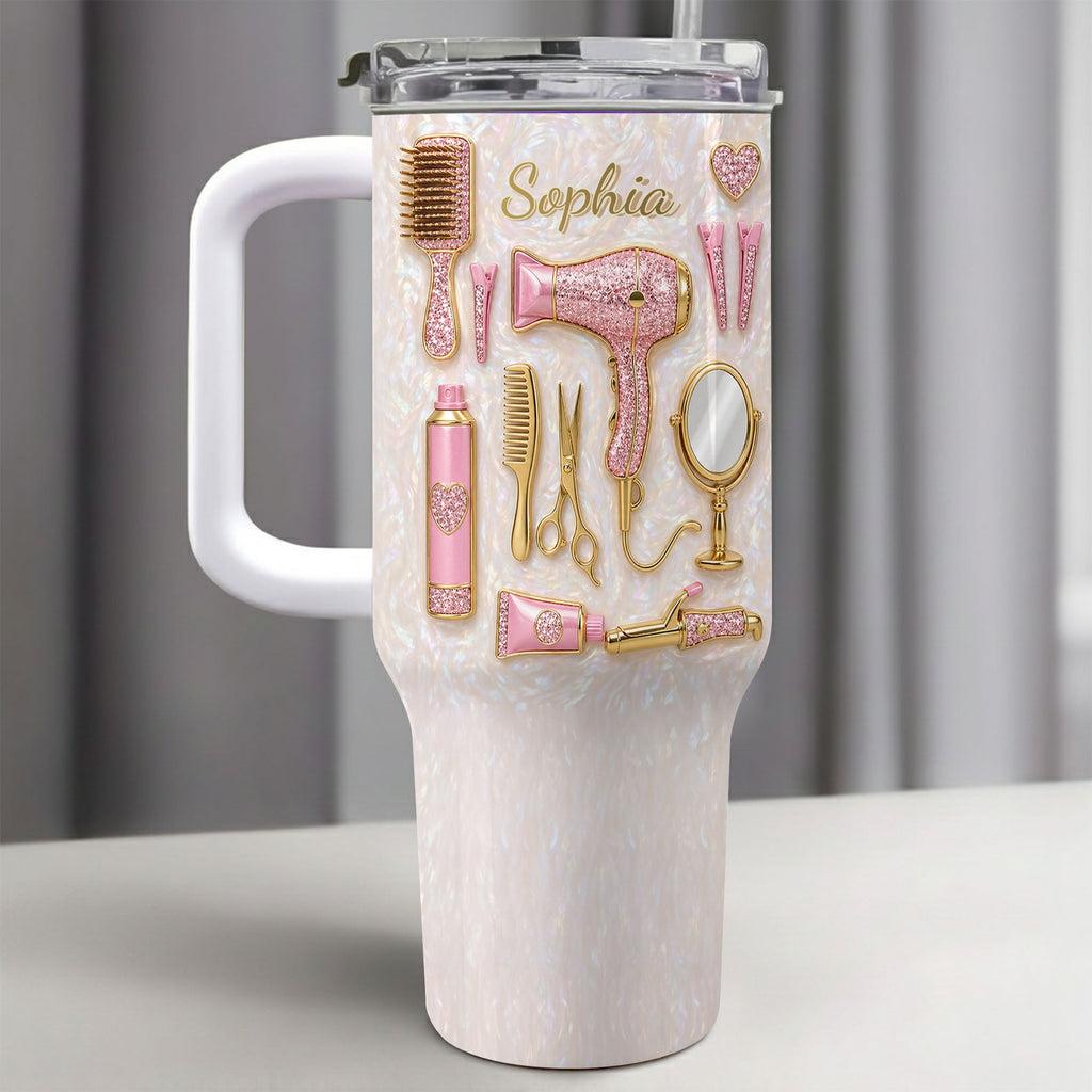 Personalized 40oz Tumbler Custom Name Gift for Hairstylist 40oz Tumbler GradoCreations