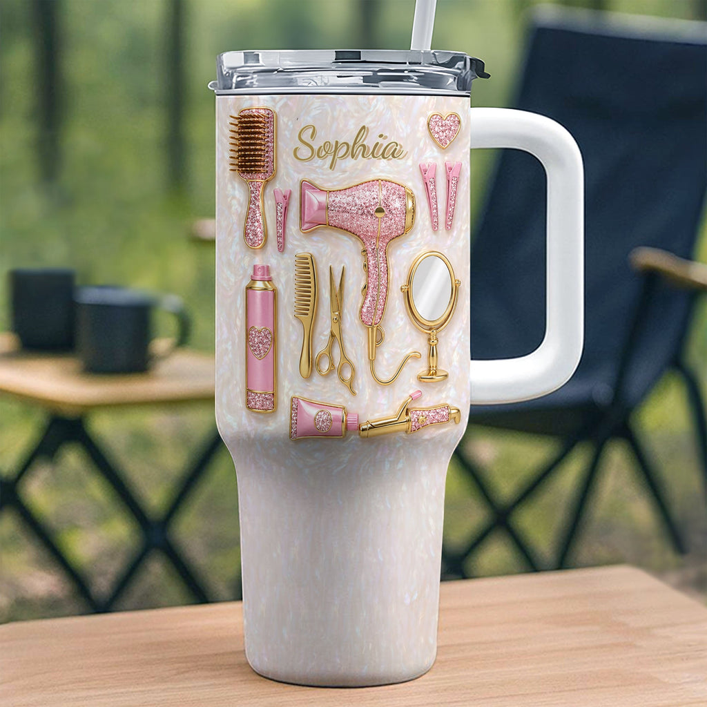 Personalized 40oz Tumbler Custom Name Gift for Hairstylist 40oz Tumbler GradoCreations