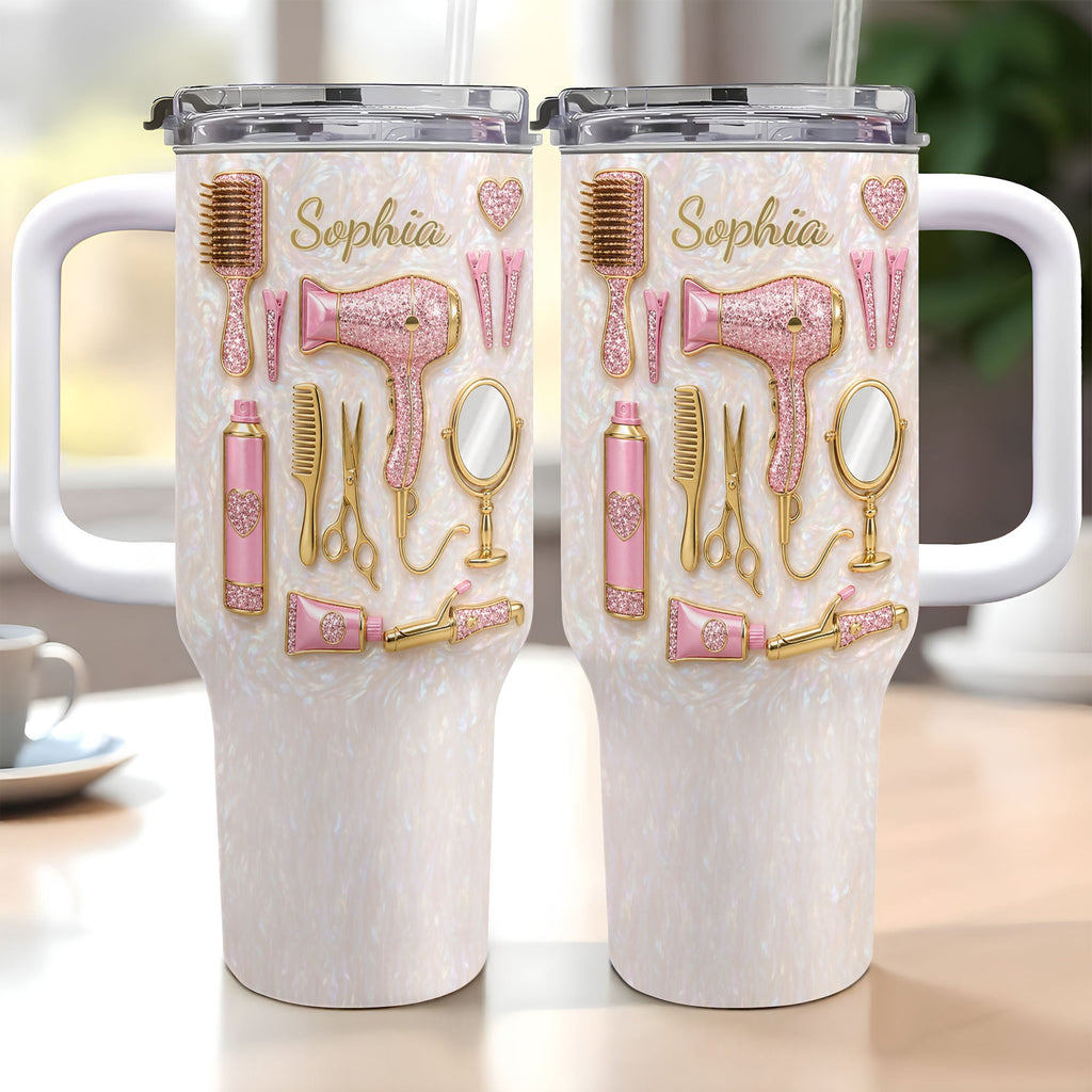 Personalized 40oz Tumbler Custom Name Gift for Hairstylist 40oz Tumbler GradoCreations