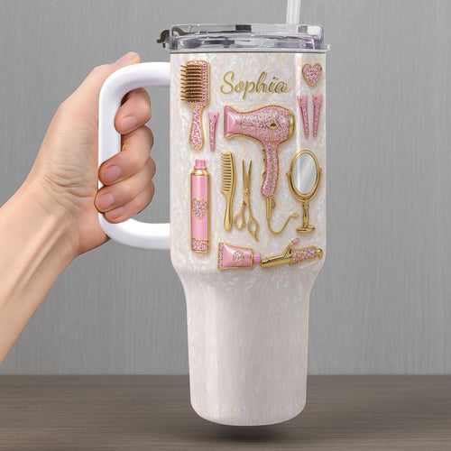Personalized 40oz Tumbler Custom Name Gift for Hairstylist 40oz Tumbler GradoCreations