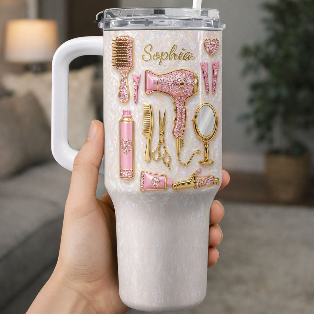 Personalized 40oz Tumbler Custom Name Gift for Hairstylist 40oz Tumbler GradoCreations
