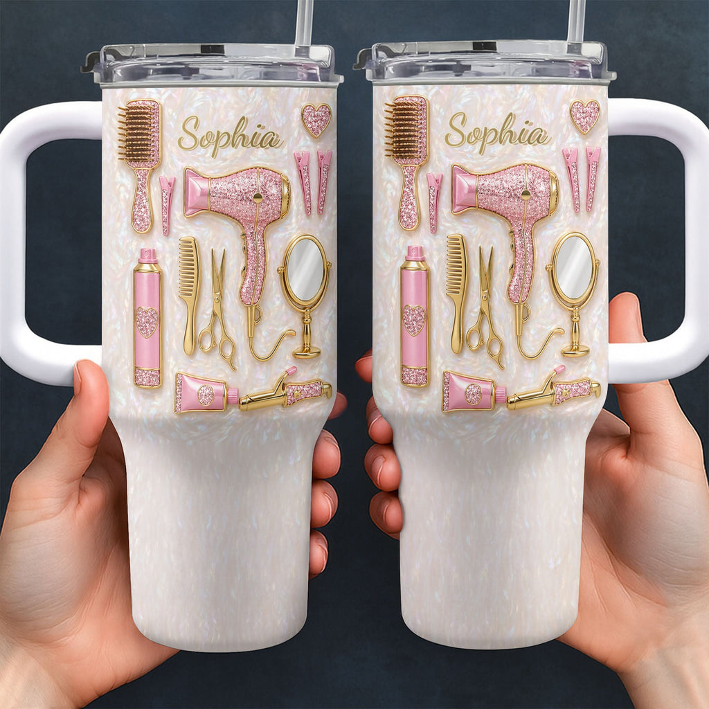 Personalized 40oz Tumbler Custom Name Gift for Hairstylist 40oz Tumbler GradoCreations