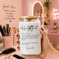 Personalized Clear Glass Can with Lid for Hairstylist Gift Clear Glass Can GradoCreations