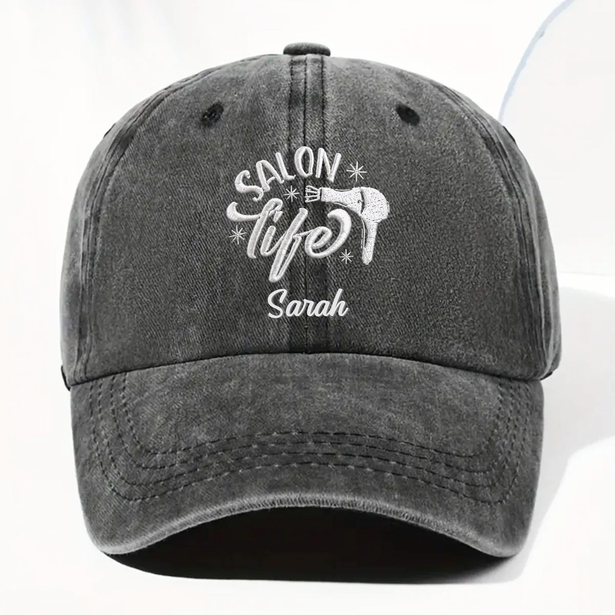 Personalized Washed Denim Cap Custom Name Gift for Stylist Washed Denim Cap GradoCreations