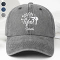 Personalized Washed Denim Cap Custom Name Gift for Stylist Washed Denim Cap GradoCreations