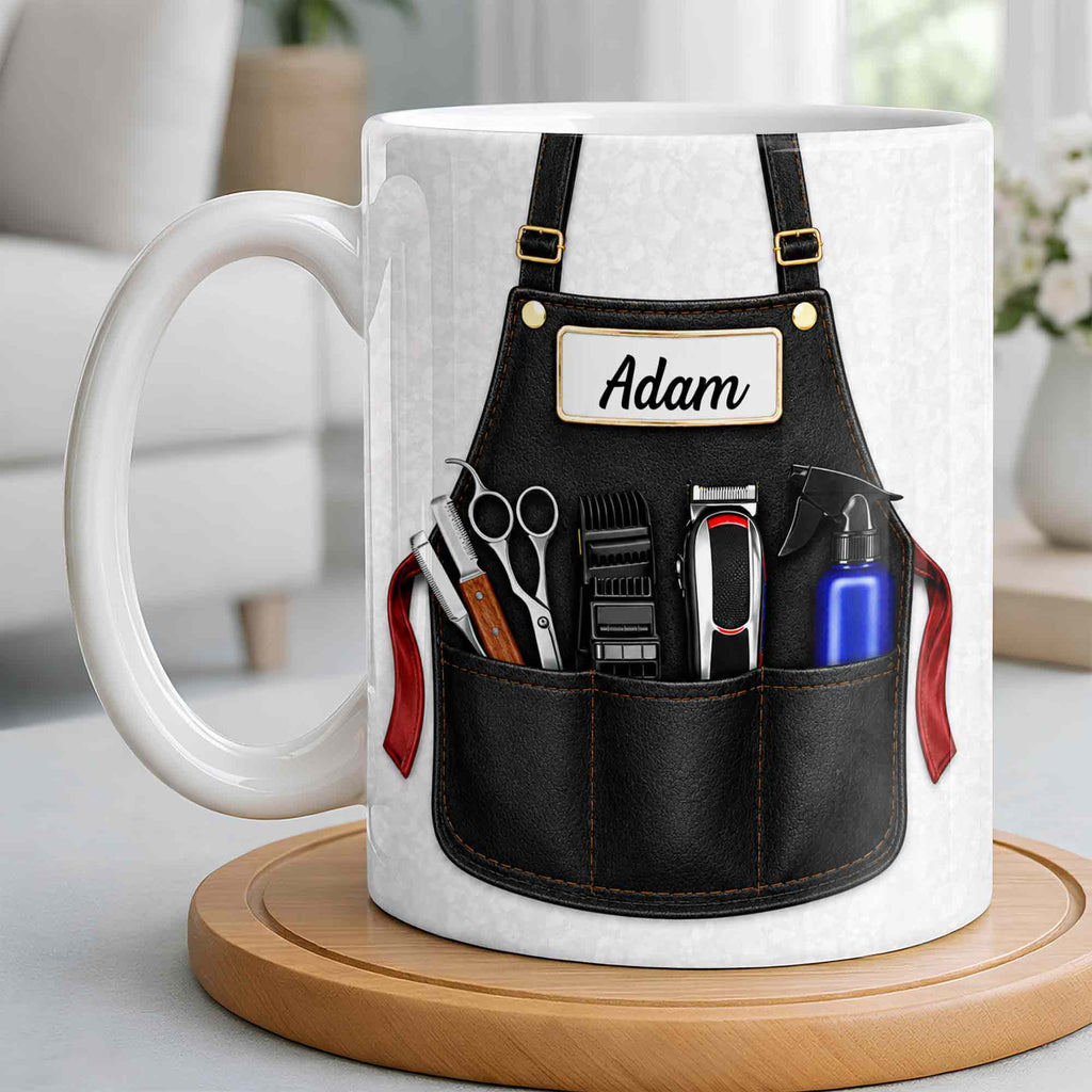 Personalized Barber Mug Custom Name Gift for Dad Funny Edge-to-edge Mug GradoCreations