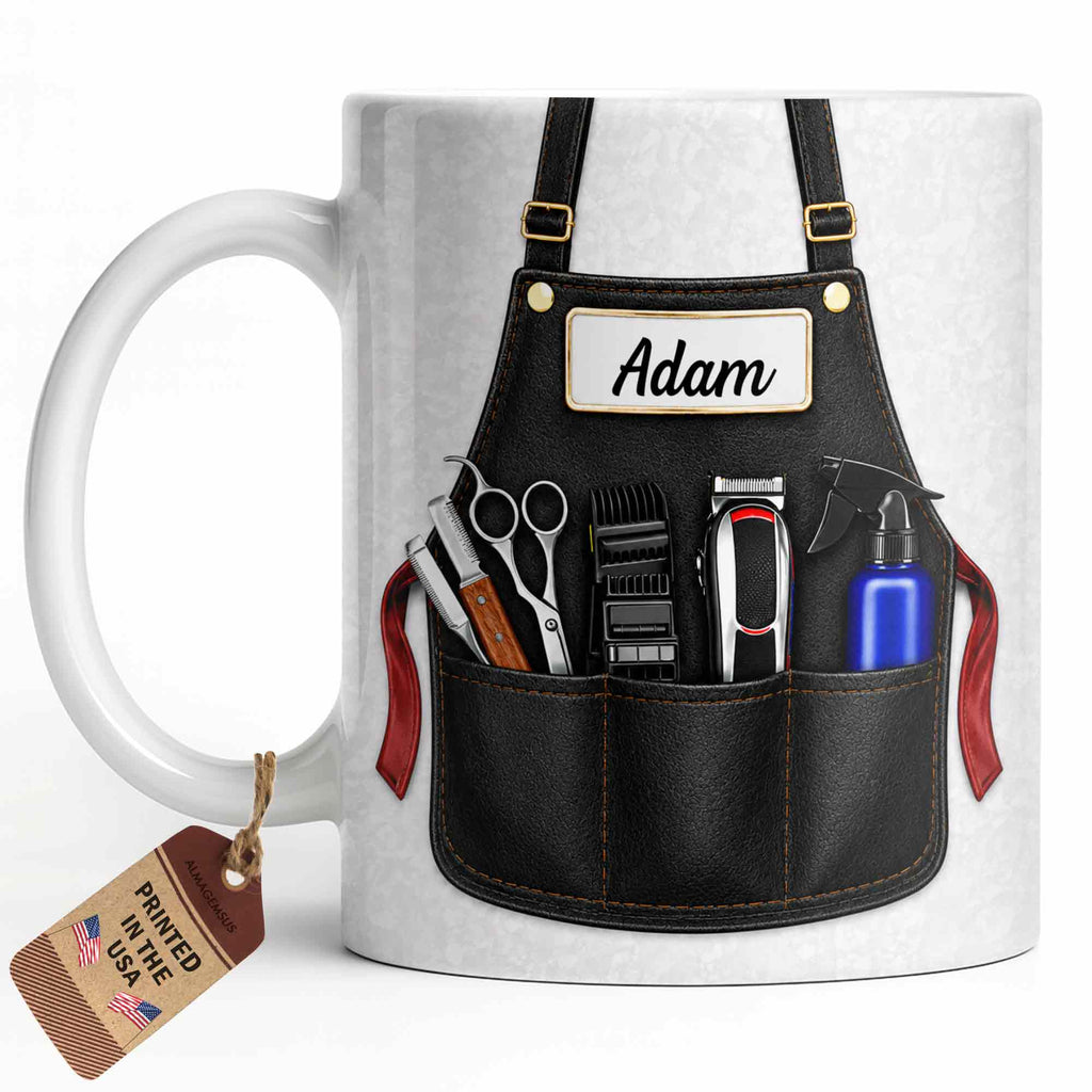 Personalized Barber Mug Custom Name Gift for Dad Funny Edge-to-edge Mug GradoCreations