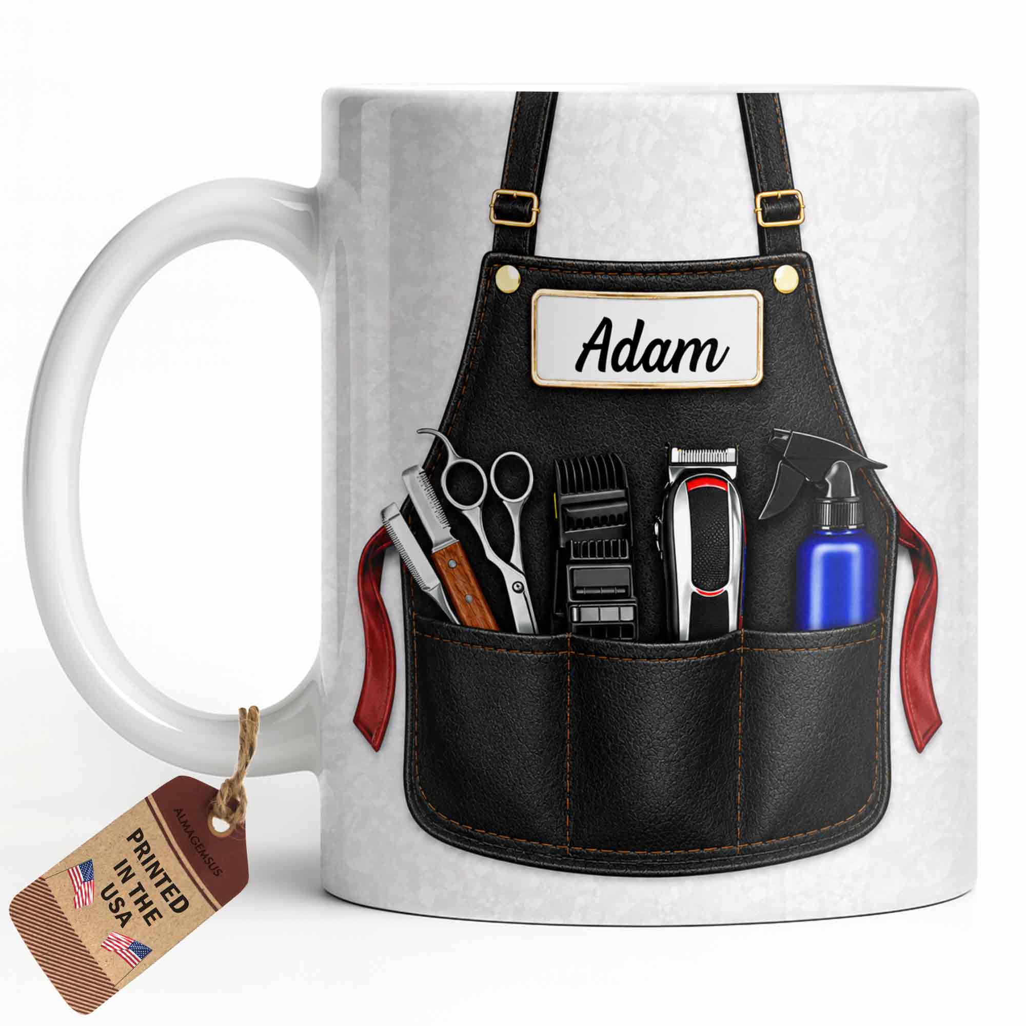 Personalized Barber Mug Custom Name Gift for Dad Funny Edge-to-edge Mug GradoCreations