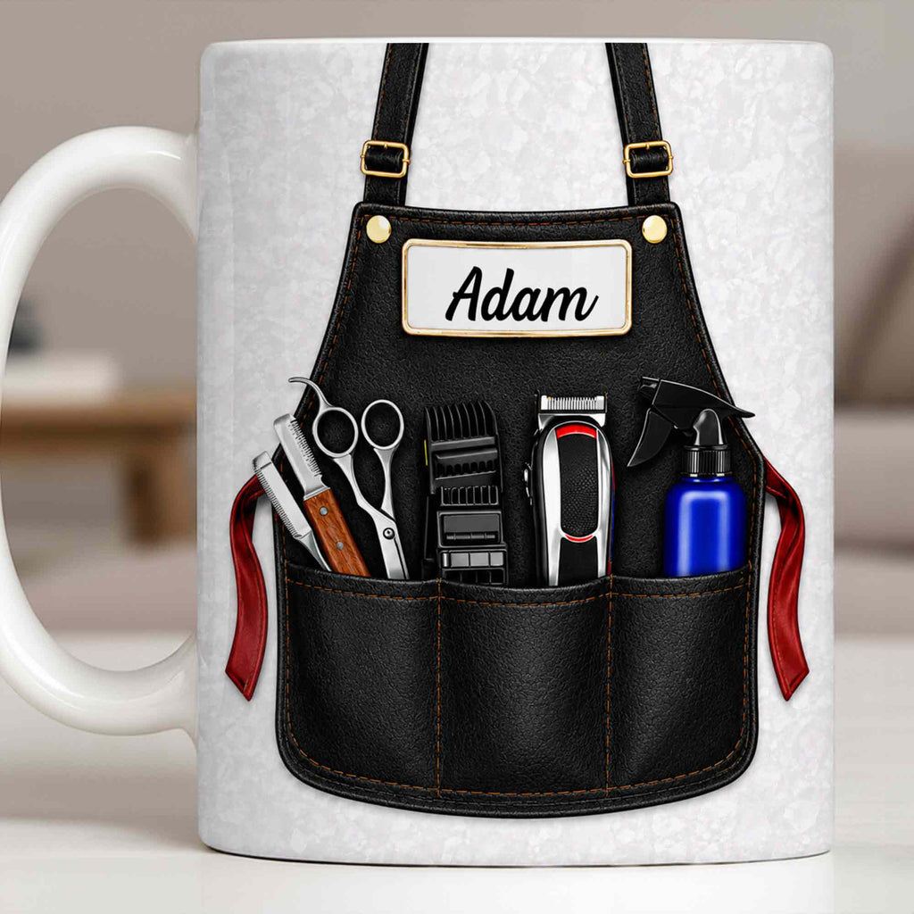 Personalized Barber Mug Custom Name Gift for Dad Funny Edge-to-edge Mug GradoCreations