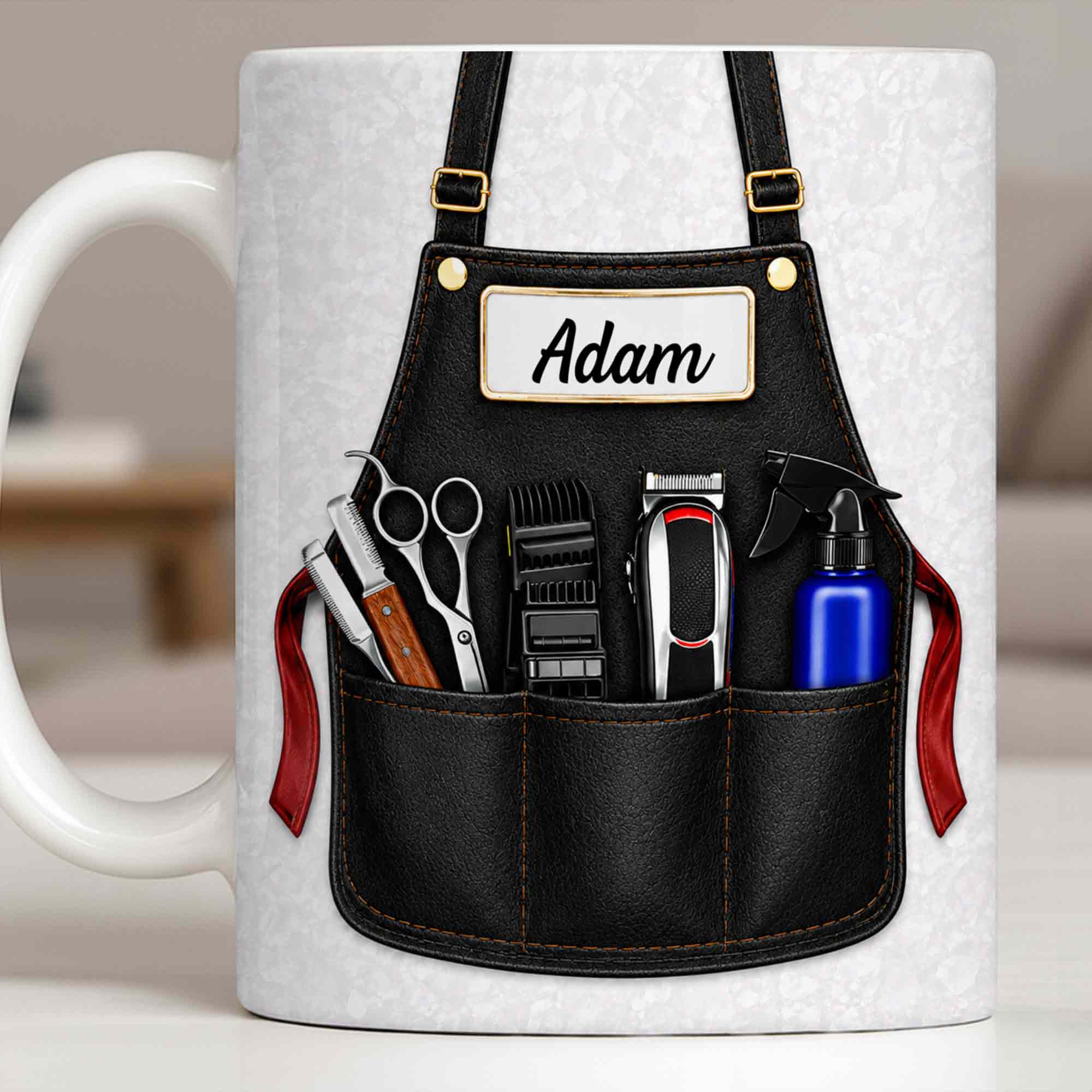 Personalized Barber Mug Custom Name Gift for Dad Funny Edge-to-edge Mug GradoCreations