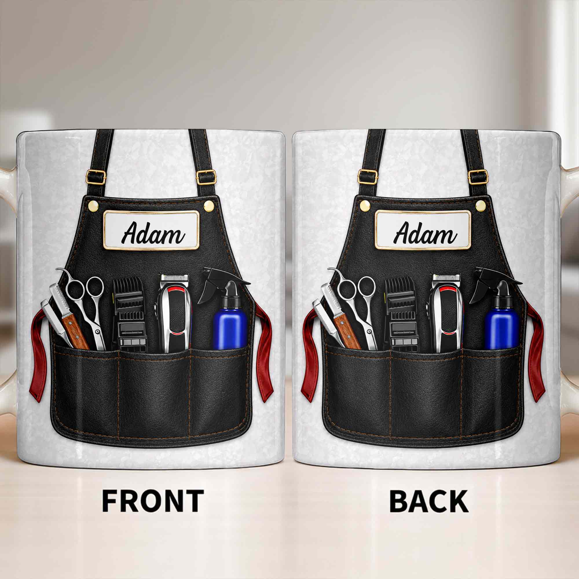 Personalized Barber Mug Custom Name Gift for Dad Funny Edge-to-edge Mug GradoCreations