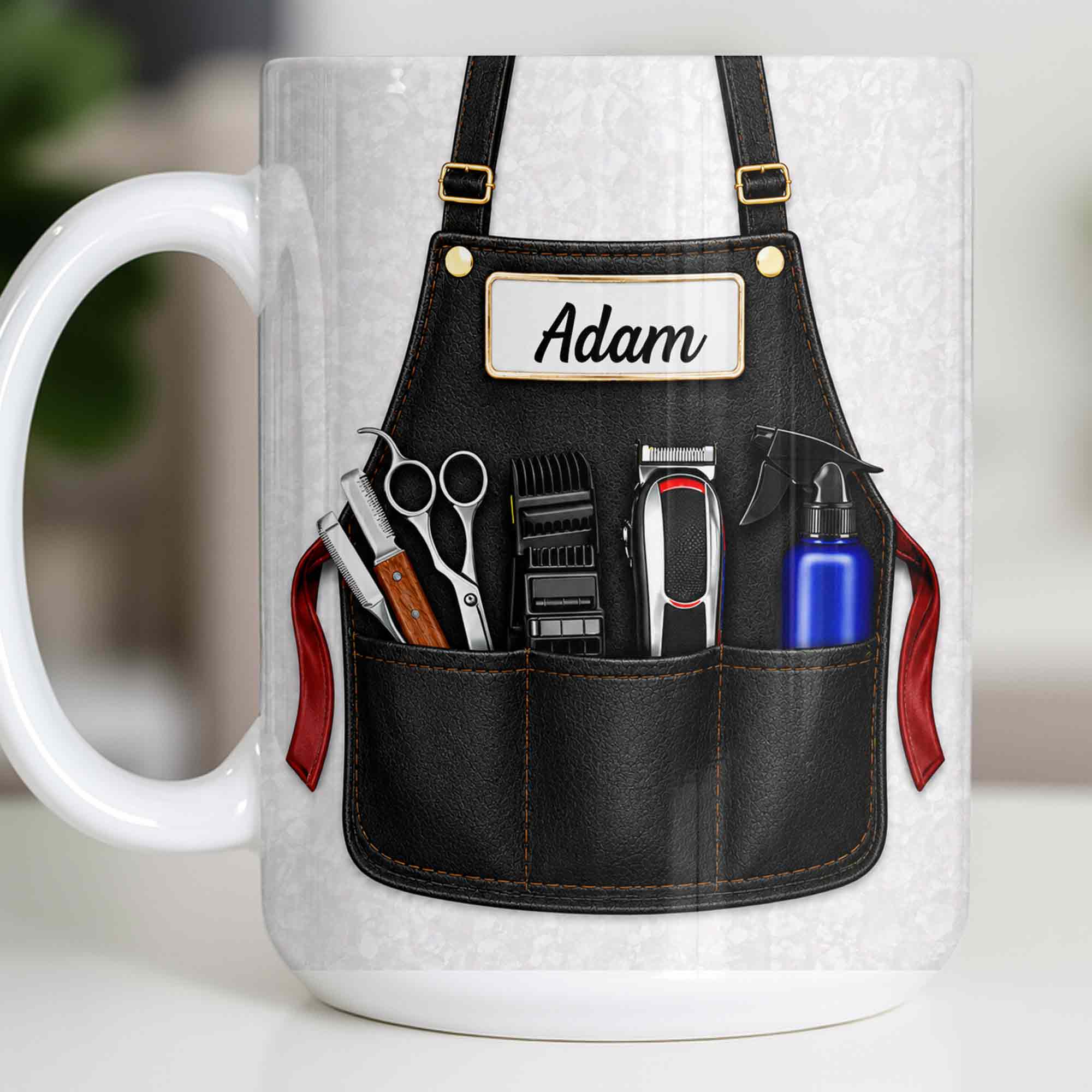 Personalized Barber Mug Custom Name Gift for Dad Funny Edge-to-edge Mug GradoCreations