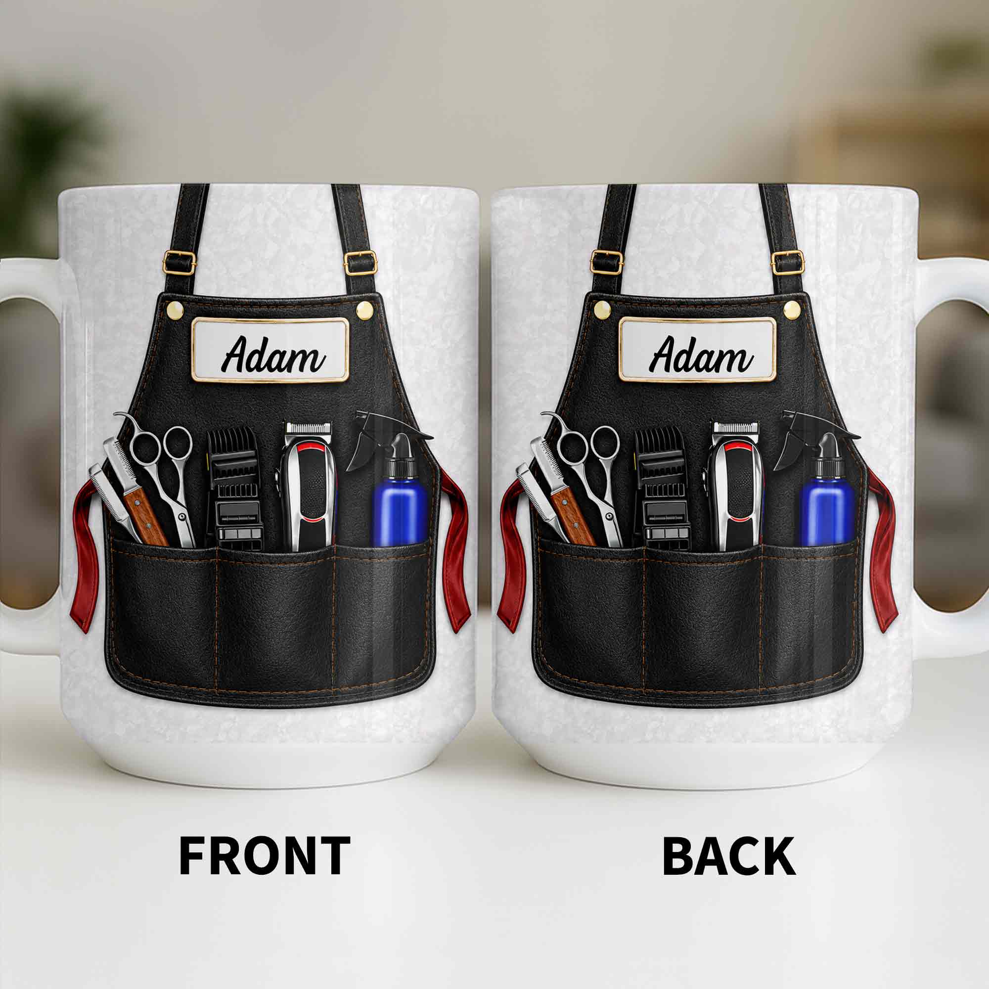 Personalized Barber Mug Custom Name Gift for Dad Funny Edge-to-edge Mug GradoCreations