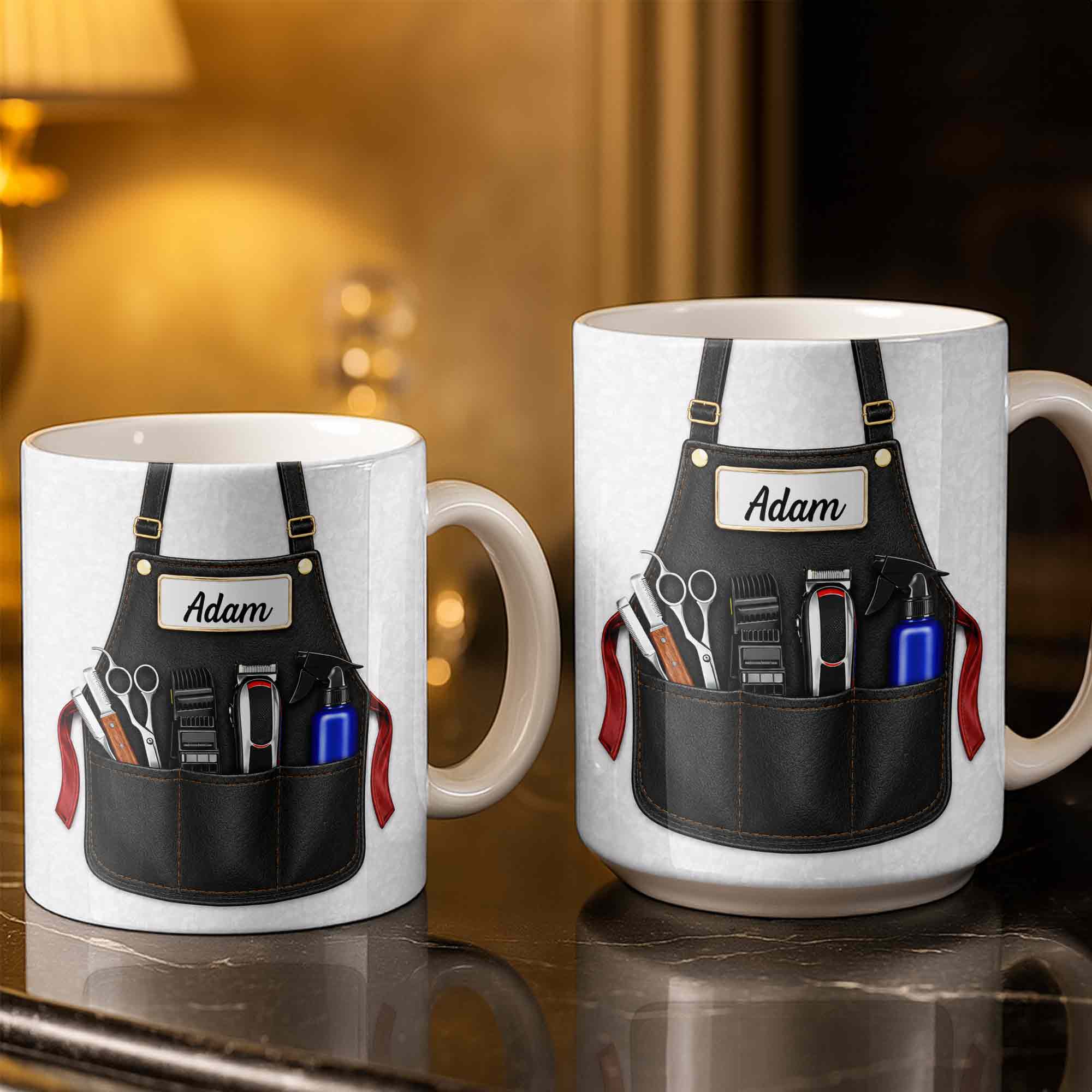 Personalized Barber Mug Custom Name Gift for Dad Funny Edge-to-edge Mug GradoCreations
