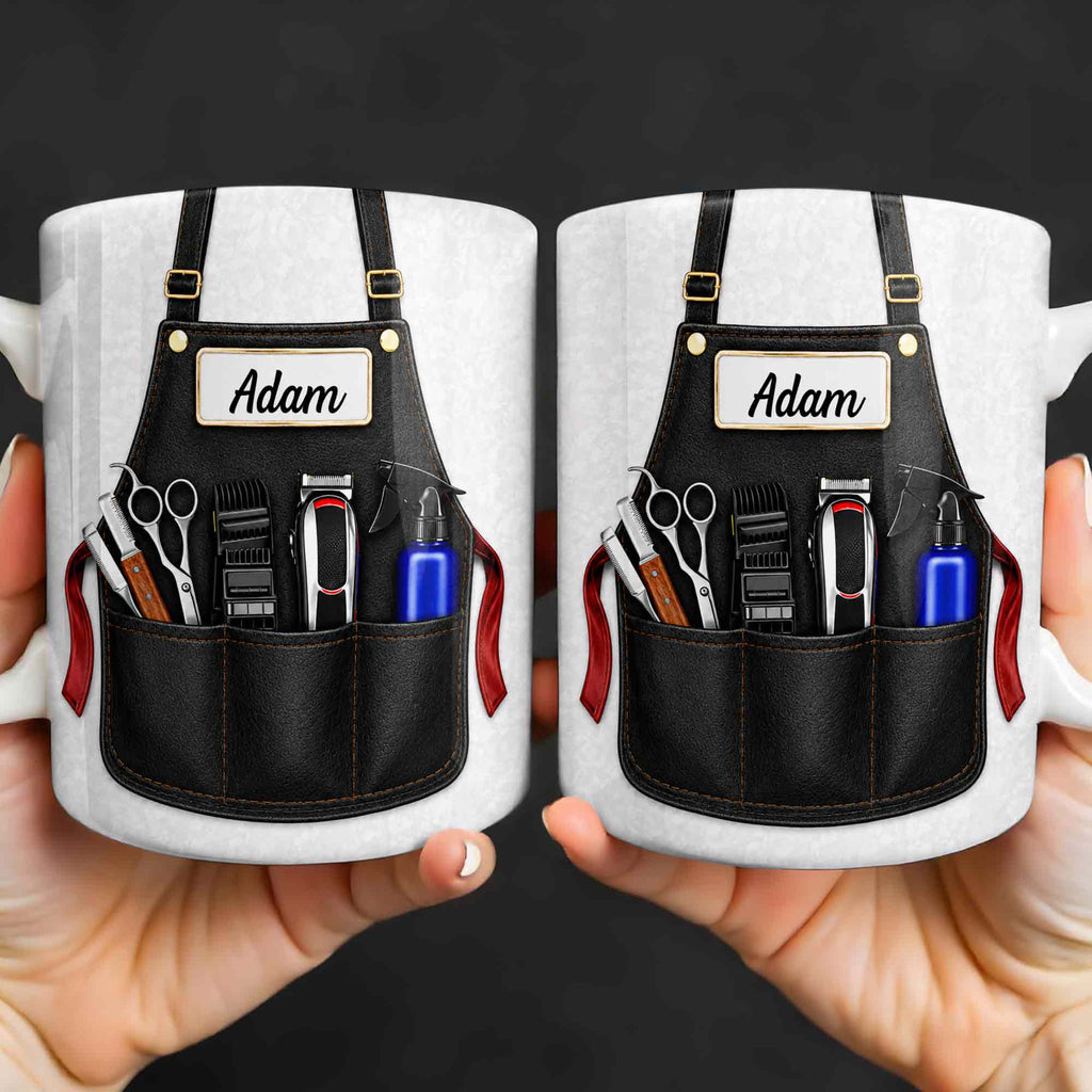 Personalized Barber Mug Custom Name Gift for Dad Funny Edge-to-edge Mug GradoCreations