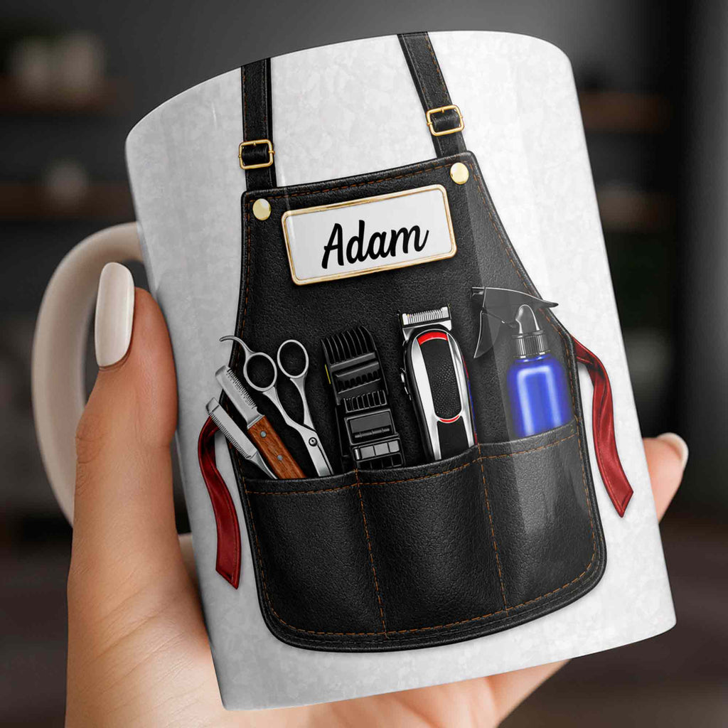 Personalized Barber Mug Custom Name Gift for Dad Funny Edge-to-edge Mug GradoCreations
