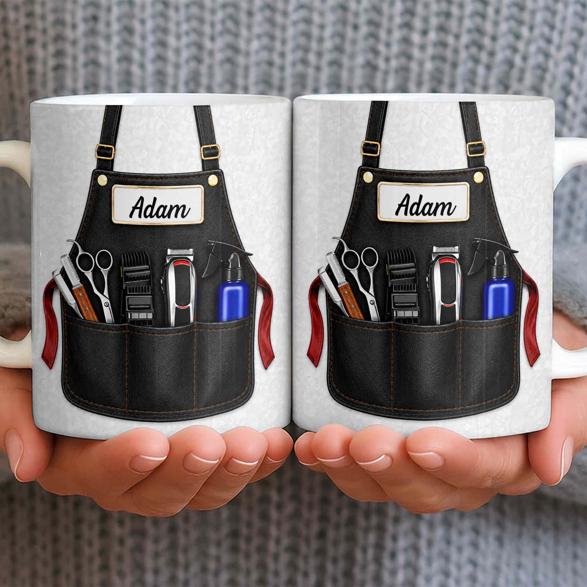 Personalized Barber Mug Custom Name Gift for Dad Funny Edge-to-edge Mug GradoCreations