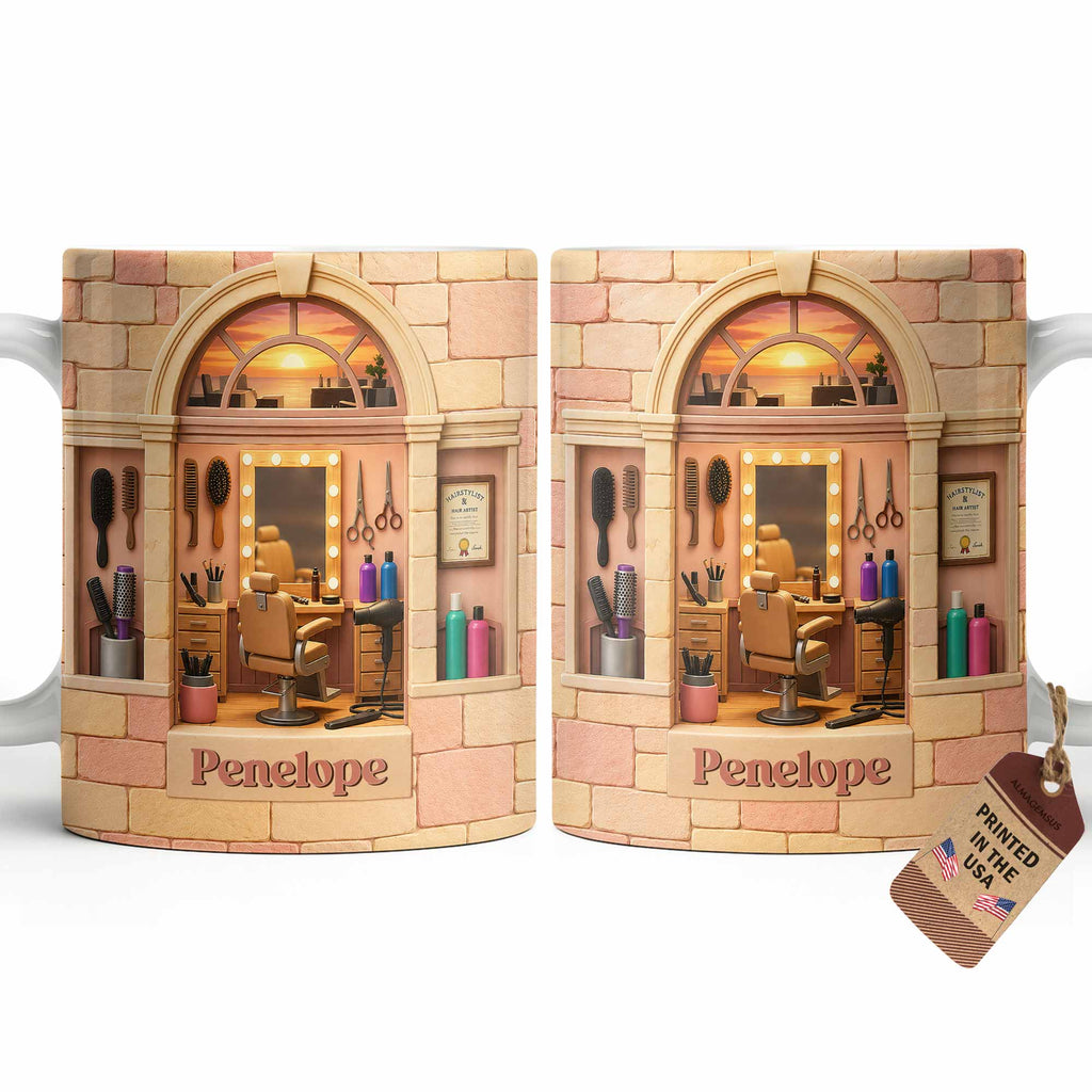 Personalized Coffee Mug for Hairstylist Custom Name Gift Edge-to-edge Mug GradoCreations