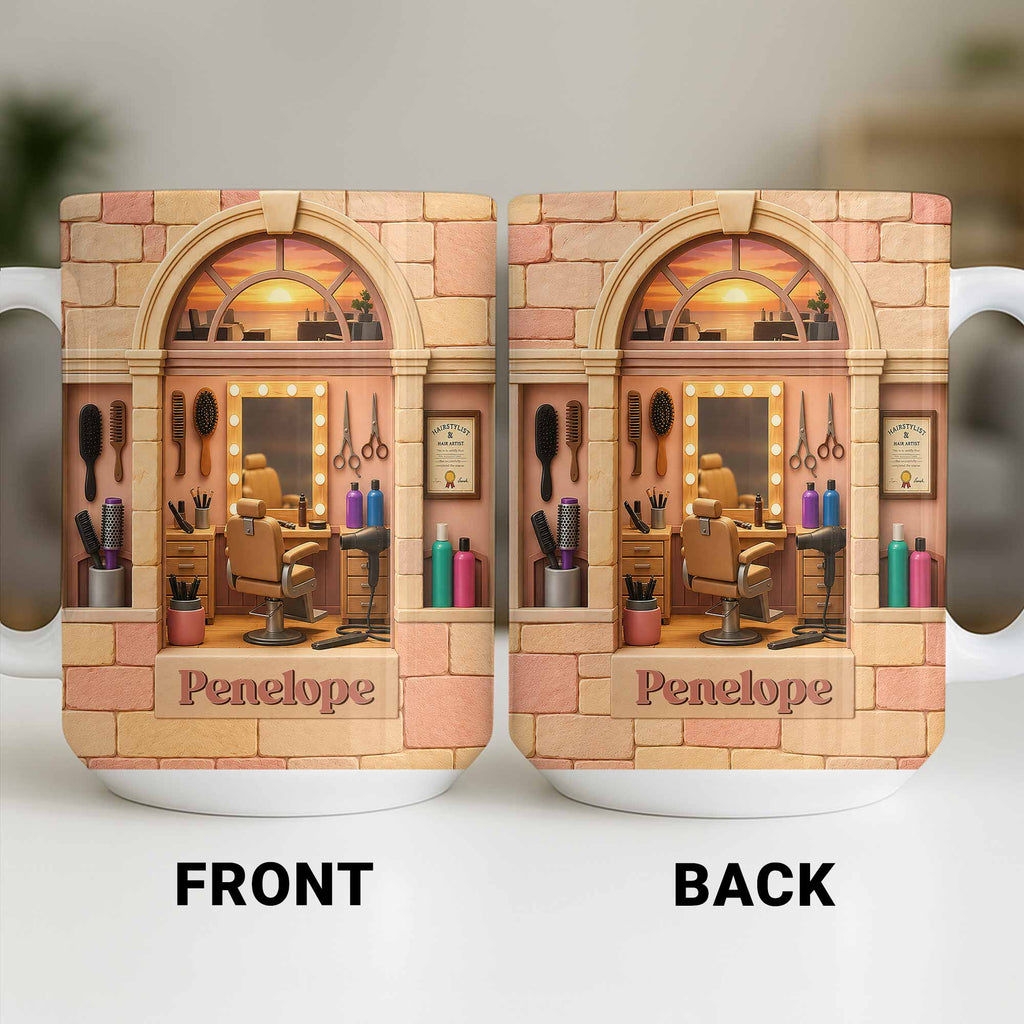 Personalized Coffee Mug for Hairstylist Custom Name Gift Edge-to-edge Mug GradoCreations