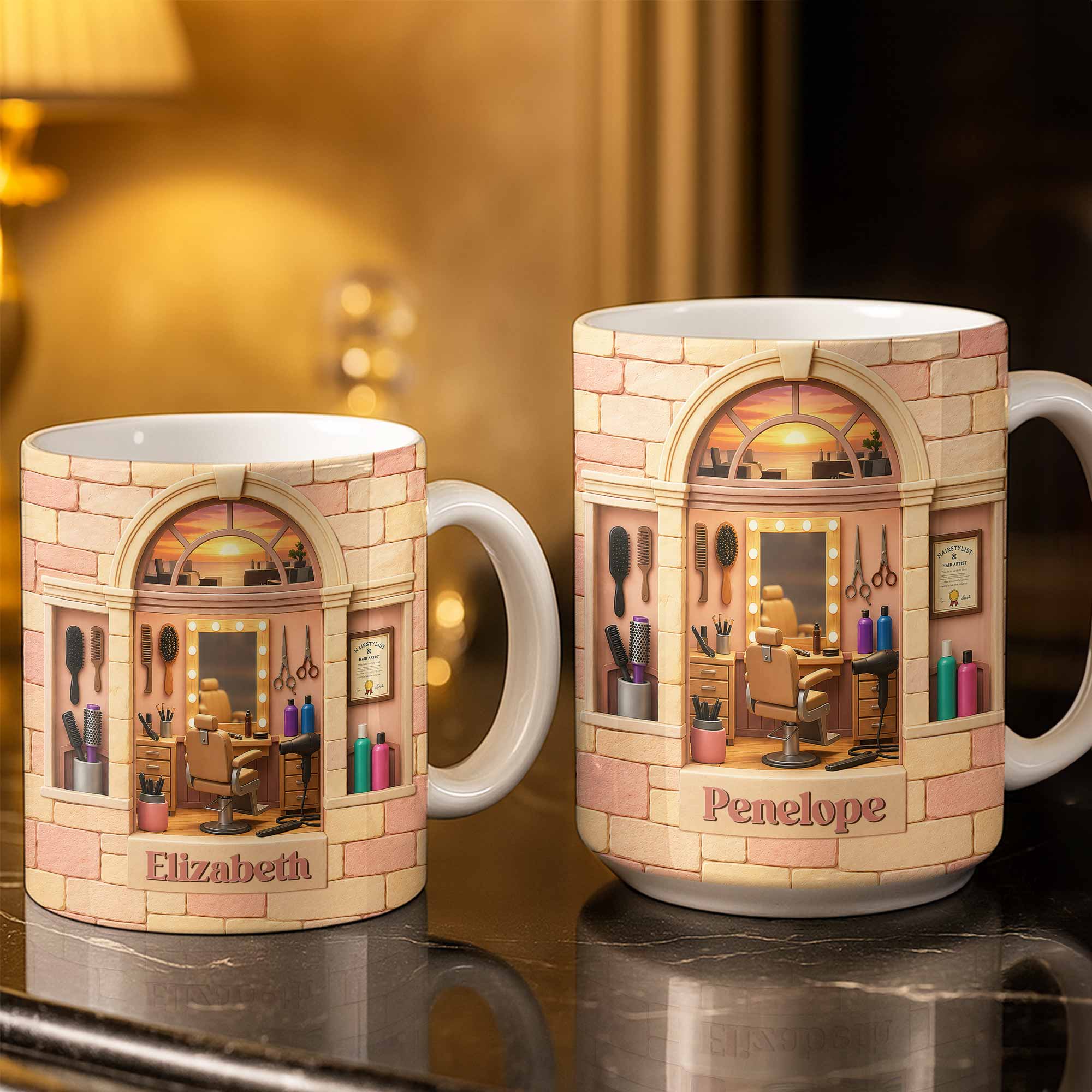 Personalized Coffee Mug for Hairstylist Custom Name Gift Edge-to-edge Mug GradoCreations
