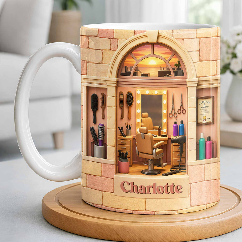 Personalized Coffee Mug for Hairstylist Custom Name Gift Edge-to-edge Mug GradoCreations